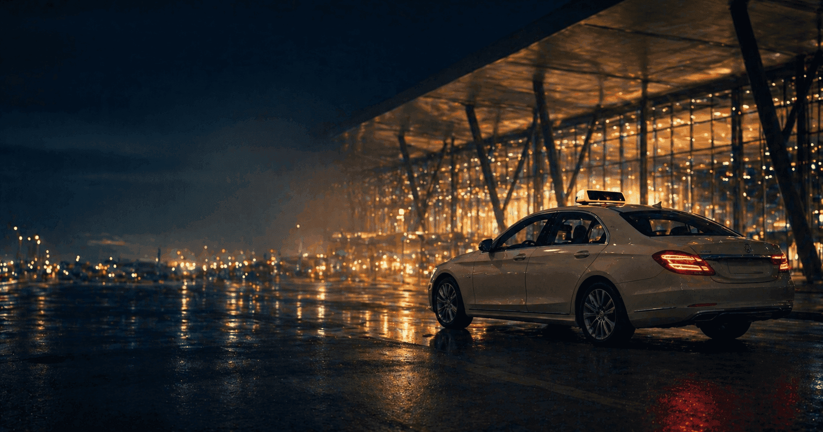Mercedes chauffeur car at Stuttgart Airport Terminal 1 — fixed-price airport transfer service